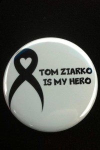 The button I designed for the 2013 Miles for Melanoma Walk.